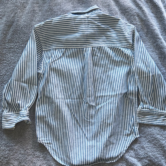 Vintage Disney Blue and White Striped kids shirt with embroidery - Picture 2 of 4